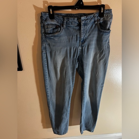 Aeropostale  Women Skinny Crop Distressed Light Vintage jeans Size 14 prewashed - Picture 6 of 16